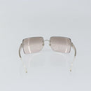 CHANEL Sunglasses plastic Clear CC Auth SW1808-3