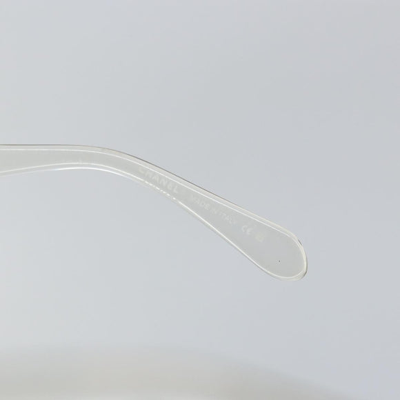 CHANEL Sunglasses plastic Clear CC Auth SW1808