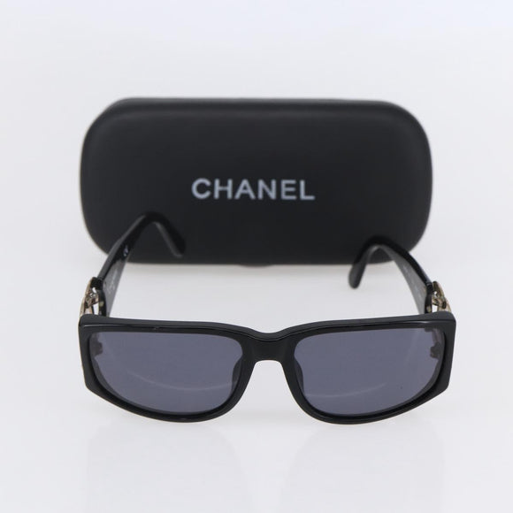 CHANEL Sunglasses plastic Black CC Auth SW1810