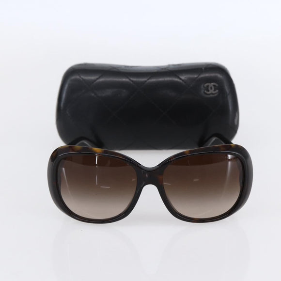 CHANEL Sunglasses plastic Brown CC Auth SW1812