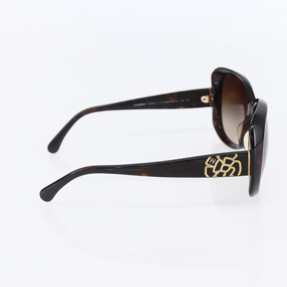 CHANEL Sunglasses plastic Brown CC Auth SW1812