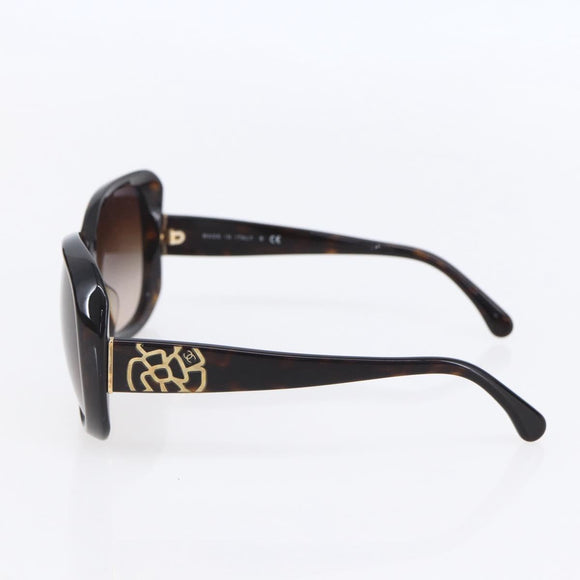 CHANEL Sunglasses plastic Brown CC Auth SW1812