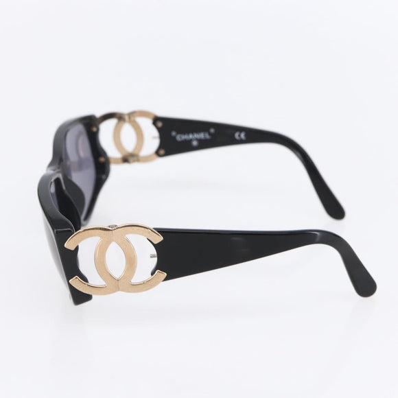 CHANEL Sunglasses plastic Black CC Auth SW1813