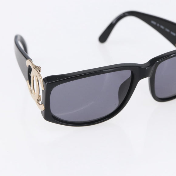 CHANEL Sunglasses plastic Black CC Auth SW1813