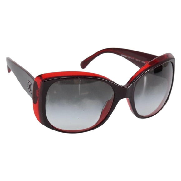 CHANEL Sunglasses plastic Red CC Auth SW1814