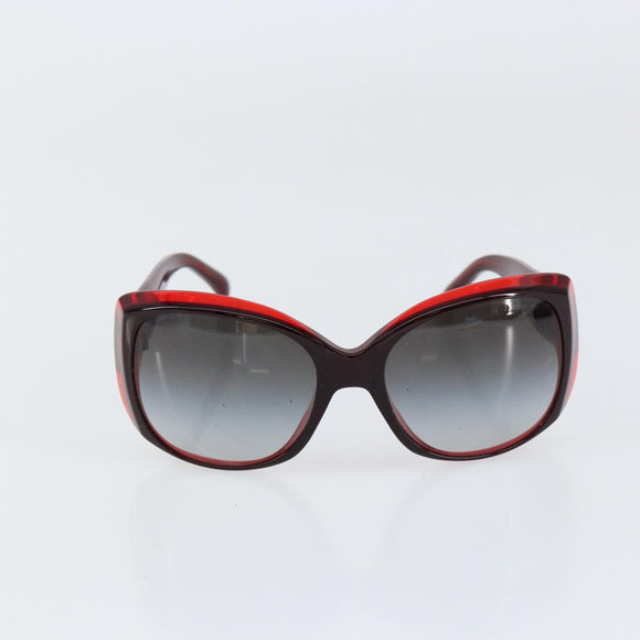 CHANEL Sunglasses plastic Red CC Auth SW1814