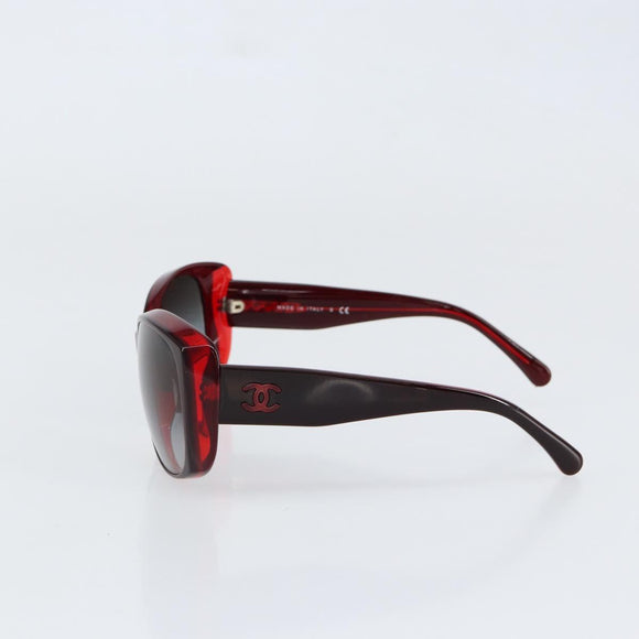 CHANEL Sunglasses plastic Red CC Auth SW1814