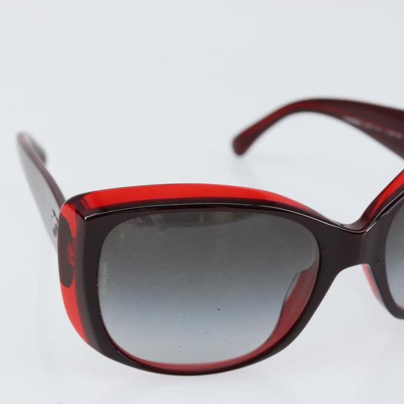 CHANEL Sunglasses plastic Red CC Auth SW1814