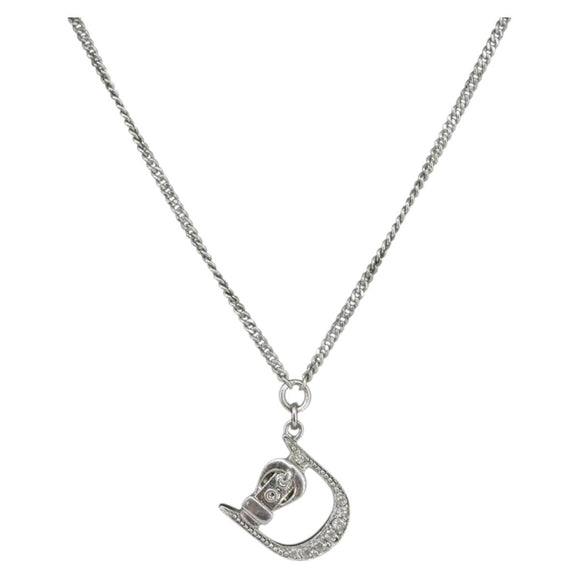 Christian Dior Necklace metal Silver Auth SW1819