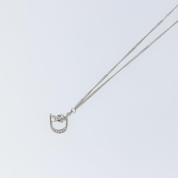 Christian Dior Necklace metal Silver Auth SW1819