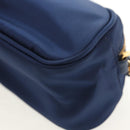 PRADA Clutch Bag Nylon Blue Gold Auth SW1822V-14