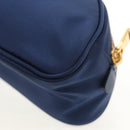 PRADA Clutch Bag Nylon Blue Gold Auth SW1822V-16