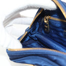 PRADA Clutch Bag Nylon Blue Gold Auth SW1822V-20