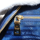 PRADA Clutch Bag Nylon Blue Gold Auth SW1822V-21