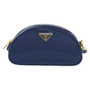 PRADA Clutch Bag Nylon Blue Gold Auth SW1822V-13