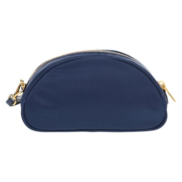 PRADA Clutch Bag Nylon Blue Gold Auth SW1822V - 0