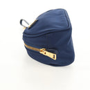 PRADA Clutch Bag Nylon Blue Gold Auth SW1822V-3