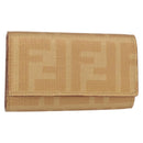 FENDI Zucca Canvas Key Case PVC Gold Auth SW1823A-1