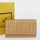 FENDI Zucca Canvas Key Case PVC Gold Auth SW1823A-18