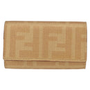 FENDI Zucca Canvas Key Case PVC Gold Auth SW1823A-2