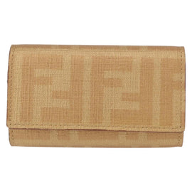 FENDI Zucca Canvas Key Case PVC Gold Auth SW1823A - 0