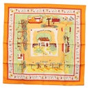 HERMES Carre 90 Scarf ""RETOUR A LA TERRE"" Silk Orange Auth SW1824M-1