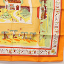 HERMES Carre 90 Scarf ""RETOUR A LA TERRE"" Silk Orange Auth SW1824M-10