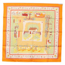 HERMES Carre 90 Scarf ""RETOUR A LA TERRE"" Silk Orange Auth SW1824M-14