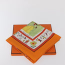 HERMES Carre 90 Scarf ""RETOUR A LA TERRE"" Silk Orange Auth SW1824M-16