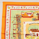 HERMES Carre 90 Scarf ""RETOUR A LA TERRE"" Silk Orange Auth SW1824M-2