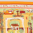 HERMES Carre 90 Scarf ""RETOUR A LA TERRE"" Silk Orange Auth SW1824M-3