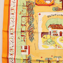 HERMES Carre 90 Scarf ""RETOUR A LA TERRE"" Silk Orange Auth SW1824M-5
