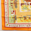 HERMES Carre 90 Scarf ""RETOUR A LA TERRE"" Silk Orange Auth SW1824M-8