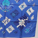 HERMES Carre 90 Scarf ""PAVOIS"" Silk Blue Auth SW1825M-10