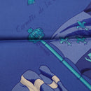 HERMES Carre 90 Scarf ""PAVOIS"" Silk Blue Auth SW1825M-13