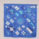 HERMES Carre 90 Scarf ""PAVOIS"" Silk Blue Auth SW1825M-14