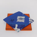HERMES Carre 90 Scarf ""PAVOIS"" Silk Blue Auth SW1825M-12