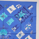 HERMES Carre 90 Scarf ""PAVOIS"" Silk Blue Auth SW1825M-4
