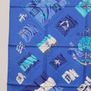 HERMES Carre 90 Scarf ""PAVOIS"" Silk Blue Auth SW1825M-5