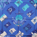 HERMES Carre 90 Scarf ""PAVOIS"" Silk Blue Auth SW1825M-6