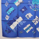 HERMES Carre 90 Scarf ""PAVOIS"" Silk Blue Auth SW1825M-8