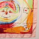 HERMES Carre 90 Scarf ""Smiles in Third millenary"" Silk Pink Auth SW1826M-10