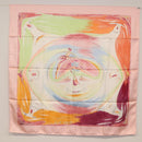 HERMES Carre 90 Scarf ""Smiles in Third millenary"" Silk Pink Auth SW1826M-15