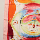 HERMES Carre 90 Scarf ""Smiles in Third millenary"" Silk Pink Auth SW1826M-5