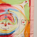 HERMES Carre 90 Scarf ""Smiles in Third millenary"" Silk Pink Auth SW1826M-7