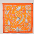 HERMES Carre 90 Scarf ""Ceramique Ottomane"" Silk Orange Auth SW1827M-11