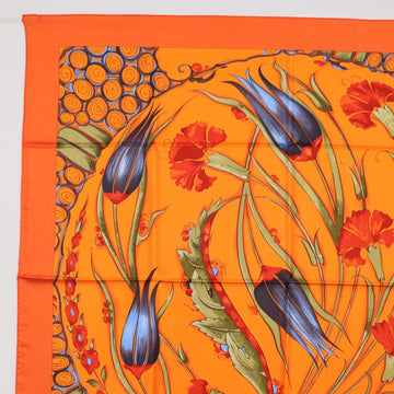 HERMES Carre 90 Scarf ""Ceramique Ottomane"" Silk Orange Auth SW1827M - 0