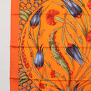 HERMES Carre 90 Scarf ""Ceramique Ottomane"" Silk Orange Auth SW1827M-5