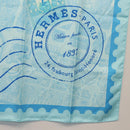 HERMES Carre 90 Scarf ""de passage a Paris"" Silk Light Blue Auth SW1828M-10