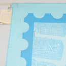HERMES Carre 90 Scarf ""de passage a Paris"" Silk Light Blue Auth SW1828M-11